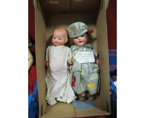 Two Early XX Century Armand Marseille of Germany Porcelain Headed Dolls, one dream body, sleepy eyes,open mouth, head stamped