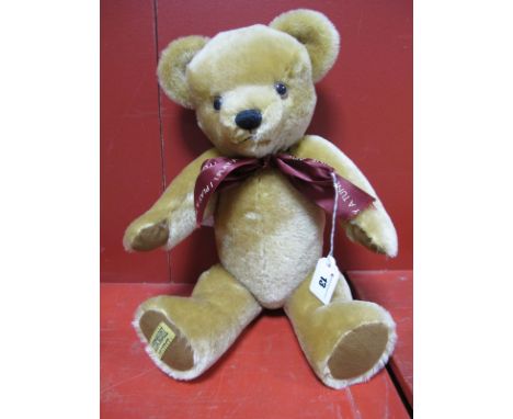 Modern Musical Merrythought Teddy Bear, winder to back plays 'Teddy Bears Picnic'. Approximately 43cms tall. Label to foot, g