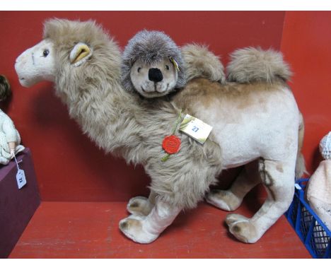 Large Modern Hermann Teddy, original plush Camel with original labels. Approximately 50cms tall x 65cms long. Along with a mo