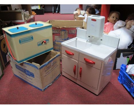 Mid XX Century Chad Valley Hoovermatic Washing Machine, in original box together with a Mettoy Playthings Sink Unit, again in