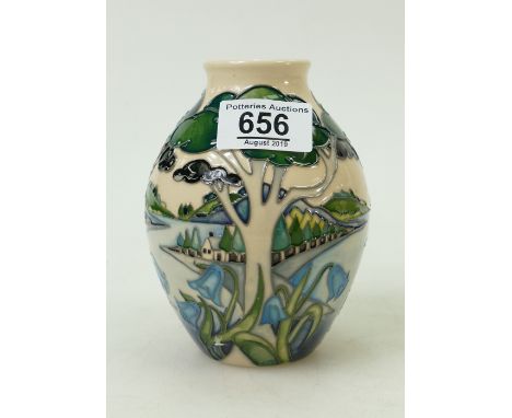 Moorcroft Grassmere Bluebell Vase: Numeber edition 64 and designed by Nicola Slaney. Height 12.5cm, 1st in quality
