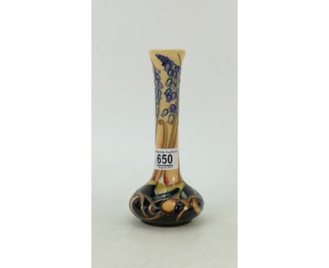 Moorcroft tubelined Kerry Goodwin vase: decorated with Violets, boxed, height 21cm