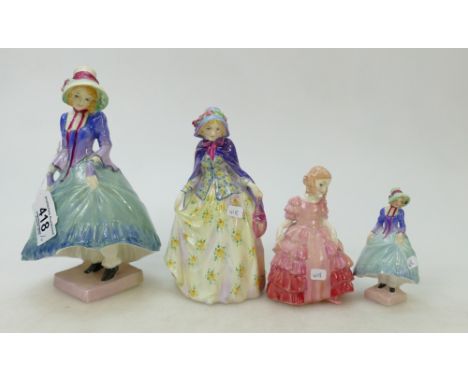 Early Royal Doulton lady figures Pantalettes HN1362: together with similar smaller item, Jennifer HN1484( hairline noted to b