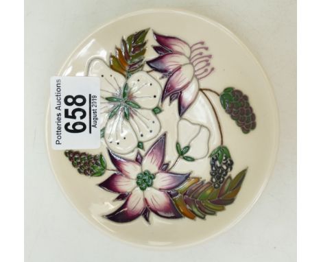 Moorcroft Bramble Revisited Coaster: Designed by Alicia Amison. 10cm in diameter, 1st in quality
