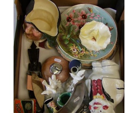 A mixed collection of items to include: Melba Cardinal Wolsey, Royal Doulton and Melba Ware Toby and character jugs, decorati