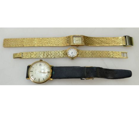 A collection of wristwatches: Gents Accurist, Ladies Swiss Empress item and similar Corvette item. (3) 