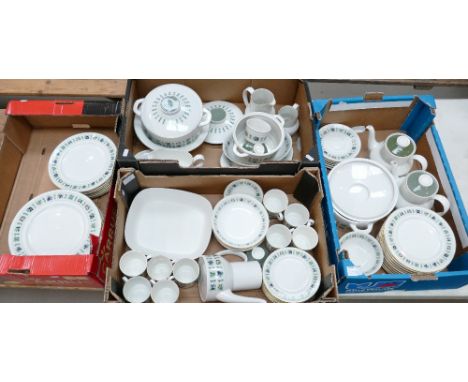 A large collection of Royal Doulton Tapestry patterned dinner ware: Items to include dinner plates, tureens, teapots, coffee 