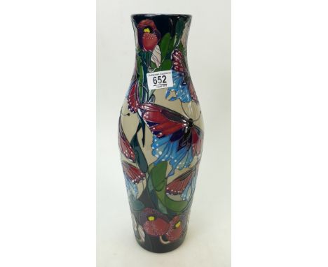 Moorcroft California Butterfly Vase: Limited edition 10/30, signed by designer Vicky Lovatt. Height 40.5cm 1st in quality