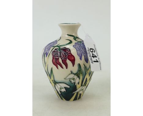 Moorcroft vase in the Alpine Meadow design: boxed, height 10cm 