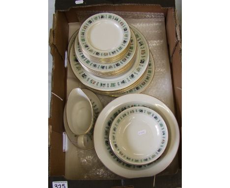 A collection of Royal Doulton Tapestry patterned dinnerware to include , Servers, dinner plates, side plates, gravy boat, ope