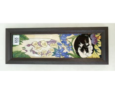 Moorcroft Cat Nap Plaque: numbered edition 150 and designed by Rachel Bishop. 1st in quality