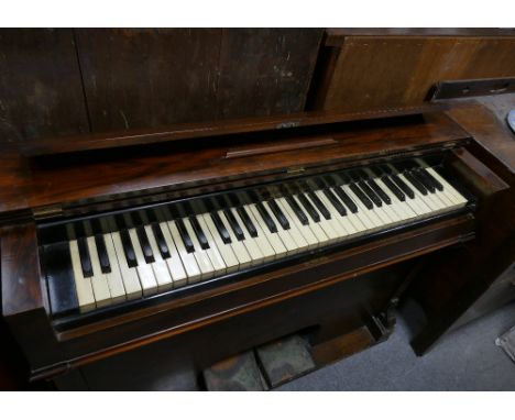 Harmonium: Walnut cased harmonium by John Murdoch, in need of restoration. 102cm wide.