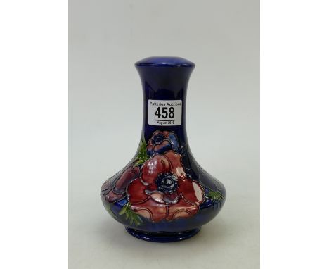 Moorcroft Anemone on blue ground lamp base: height 20cm