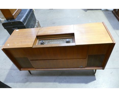 Mid Century Teak cased Grundig Stereo Console: Console model KS550GB.