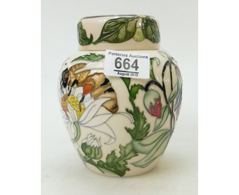 Moorcroft RSPB Seasonal Bees Ginger Jar: Limited edition 37/50 and signed by Rachel Bishop. Height 15cm, 1st in quality