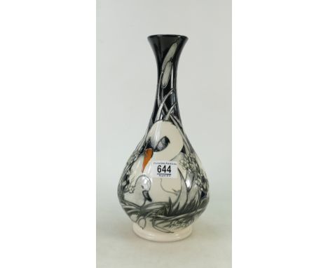 Moorcroft Vase from the Mother &amp; Daughter series: featuring Swans &amp; cygnets, boxed, height 32cm