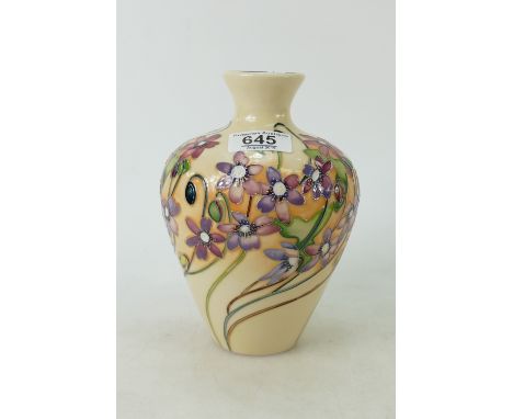 Moorcroft floral tubelined Emma Bossons Vase: dated 2013, boxed, height 18cm