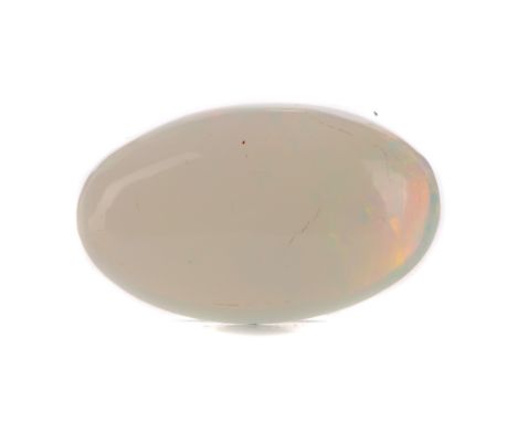 **UNMOUNTED WHITE FIRE OPAL, oval cabochon, weighing 8.19 carats, with certificate