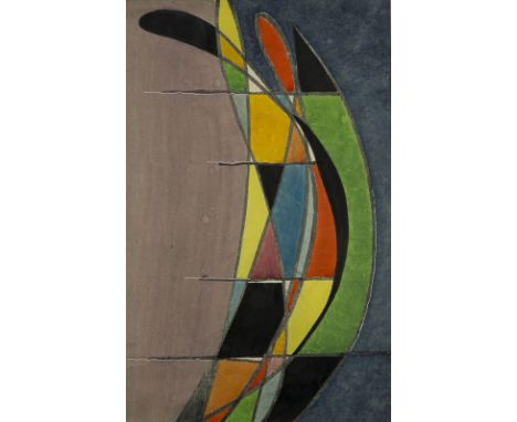 EGON BECKER1910 Bochum - 1989 ebendaOHNE TITEL Mischtechnik auf Papier. SM 35,5 x 57 cm (R. 63,5 x 83 cm). Part. fleckig. Im 