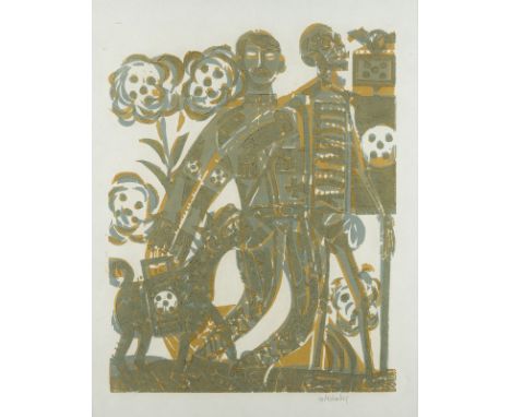 HAP GRIESHABER1909 Rot an der Rot - 1981 Reutlingen'DER BLINDE' (1966) Farbholzschnitt auf Velin. SM 51 x 41 cm (R. 74 x 62 c