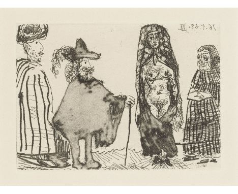 PABLO PICASSO1881 Málaga - 1973 MouginsKONVOLUT VON 6 RADIERUNGEN AUS 'LA CELESTINE' (1971) Radierung auf Velin. SM jew. 12 x
