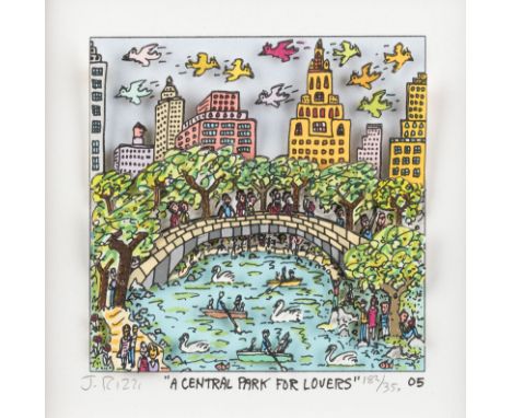 JAMES RIZZI1950 New York - 2011 ebenda'A CENTRAL PARK FOR LOVERS' (2005) 3-D-Lithografie. 13 x 13 cm (R. 35 x 23 cm). Unten r