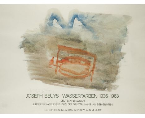 JOSEPH BEUYS1921 Krefeld - 1986 DüsseldorfSIGNIERTES AUSSTELLUNGSPLAKAT 'WASSERFARBEN 1936-1963' Offsetlithografie auf Papier