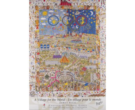 JAMES RIZZI1950 New York - 2011 ebenda'A VILLAGE FOR THE WORLD - CENTENNIAL OLYMPIC GAMES - 19.7. - 4.8.1996' Farboffset auf 