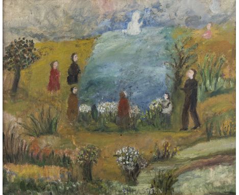 EMMA STERN1878 St. Wendel - 1969 ParisSOMMERLICHER TAG (1961) Öl auf Leinwand. 54 x 65,5 cm (R. 56 x 67,5 cm). Unten mittig s