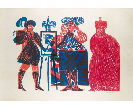 HAP GRIESHABER1909 Rot an der Rot - 1981 Reutlingen'HOLBEIN-LEGENDE' Farbholzschnitt auf Velin. SM 71 x 99,5 cm (R. 76,5 x 10
