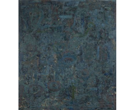 YOSHI TAKAHASHI1943 Tokio, Japan - 1998 Bad Reichenhall'FOSSILIEN' (1977) Öl auf Leinwand. 100 x 90 cm (R. 110,5 x 100 cm). U