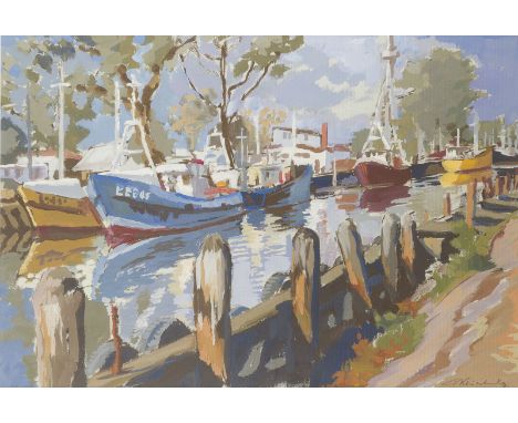 PETER KLEINSCHMIDT1923 Lauenburg/Pommern - 2005 LübeckZWEI ARBEITEN: 'FISCHERHAFEN' UND 'STEILKÜSTE BOLTENHAGEN' (1997) Gouac