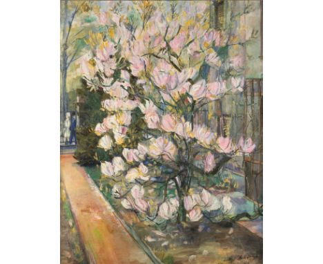 RUDOLF OTTO VOIGTLeipzig 1895 - 1971MAGNOLIEN Öl auf Leinwand. 79 x 63 cm (R. 96 x 80 cm). Unten rechts signiert. Part. mit C
