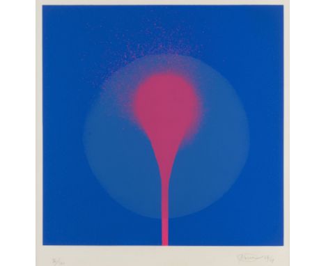 OTTO PIENE1928 Laasphe - 2014 Berlin'TELEBLAU' (1968/69) Farbserigrafie auf leichtem Karton. 40 x 40 cm, 62,5 x 44 cm (R. 86,