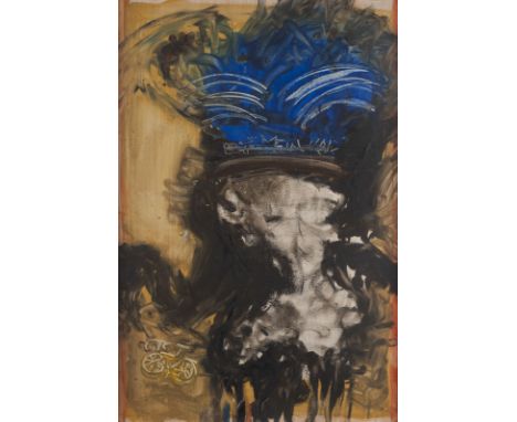 AXEL HEIL1965 Karlsruhe'LASS MEIN RAD' (1994) Mischtechnik auf Karton. 76 x 51 cm (R. 82 x 57 x 3,5 cm). Unten rechts signier