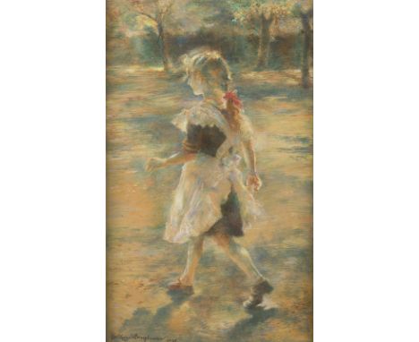 CURT HOPPE-CAMPHAUSEN1877 Düsseldorf -  nach 1946'MÄDCHEN AUF SONNIGEM WEG' (1920) Pastell auf Leinwand. SM 58 x 36 cm (R. 67