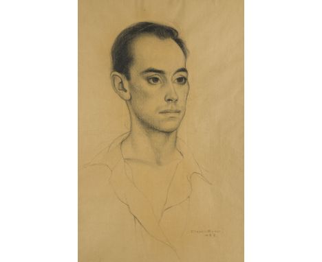 CLAUDIO BRAVO1936 Valparaiso, Chile - 2011 Taroudannt, MarokkoPORTRAIT EINES JUNGEN MANNES (1957) Bleistift, Kohlestift auf b