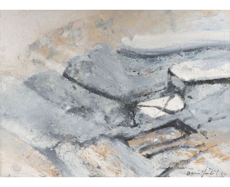 HEINZ GÖBEL1947 Salzburg - 2013 Frankenburg'OHNE TITEL' (2001) Mischtechnik auf Leinwand. 68 x 93 cm (R. 71 x 96 x 4 cm). Unt
