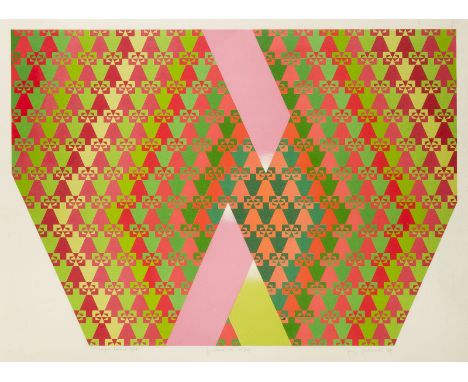 JERZY GRABOWSKI1933 Gutki - 2004 Warschau'GRADACJA NA TROJKQT' (1969) Farblithografie auf Papier. BM 57,5 x 77,5 cm, DM 49,5 