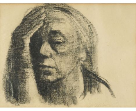 KÄTHE KOLLWITZ1867 Königsberg - 1945 Moritzburg'SELBSTBILDNIS MIT AUFGESTÜTZTEM RECHTEN ARM' Lithografie auf Papier, nach ein