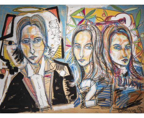 MARKUS TOLLMANN1963 GelsenkirchenOHNE TITEL (2005) Mischtechnik auf Platte. 120 x 160 cm (R. 124,5 x 165 cm). Unten rechts si