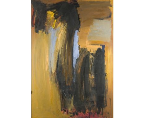 UNBEKANNTER MODERNERTätig 2. Hälfte 20. Jh.GROßFORMATIGE ABSTRAKTE KOMPOSITION (BEIDSEITIG BEMALT) Öl auf Platte. 87 x 125 cm