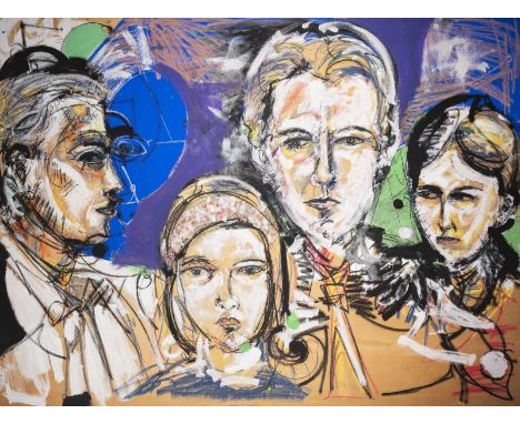 MARKUS TOLLMANN1963 GelsenkirchenOHNE TITEL Mischtechnik auf Platte. 120 x 160 cm (R. 124,5 x 165 cm). Part. min. fleckig. Ra