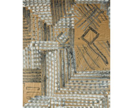 HERBERT ZANGS1924 Krefeld - 2003 ebendaOHNE TITEL (PINSELABWICKLUNG) Gouache und Aquarell auf braunem Papier. SM 151 x 122 (R