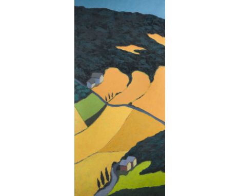 WOLFRAM SCHEFFEL1957 Itzehoe -  lebt in Freiburg im Breisgau'MONTEROTONDO VI' (1995) Öl auf Leinwand. 189 x 90 cm (R. 195 x 1