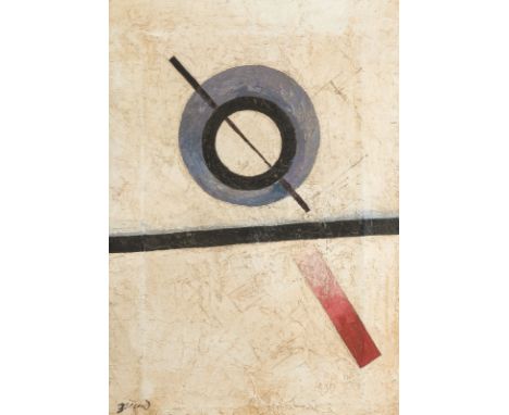 MODERNER KÜNSTLERTätig im 20. Jh.ABSTRAKTE KOMPOSITION IM STIL DES RUSSISCHEN KONSTRUKTIVISMUS Öl auf Leinwand. 50 x 35 cm (R