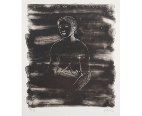 HENRY MOORE1889 Castleford/Yorkshire - 1986 Much Hadham'NUDE' (1974) Lithografie auf Velin. SM 45 x 38 cm (R. 49 x 41,5 x 2 c