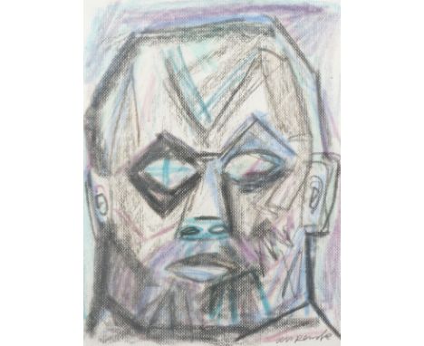 A.R. PENCK1939 Dresden - 2017 Zürich'KOPF' Farbkreide auf Strukturpapier. 32 x 24 cm (R. 69 x 59 x 3 cm). Unten rechts signie