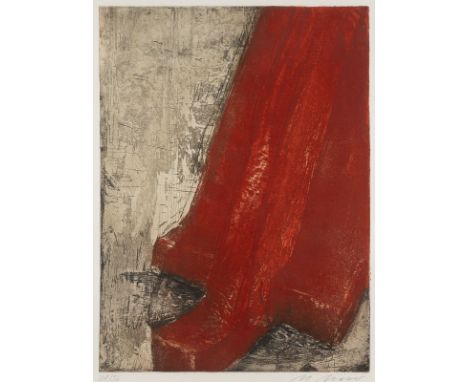 MARIA MOSER1948 FrankenburgZWEI ARBEITEN: 'OHNE TITEL' 2 Farbradierungen mit Aquatinta auf Papier. DM 47,5 x 32 cm bzw. 47,5 