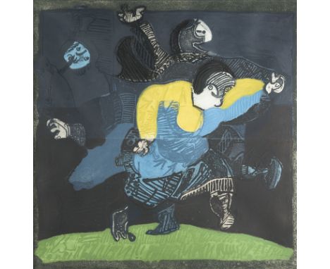 JOSE ORTEGA1921 Arroba de los Montes, Spanien - 1990 Paris, FrankreichOHNE TITEL Farblithografie, ziergeprägt. 71,5 x 71,5 cm